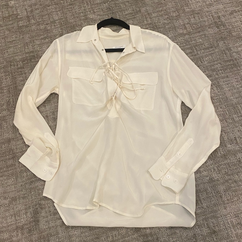 Equipment Silk Tie up blouse size small